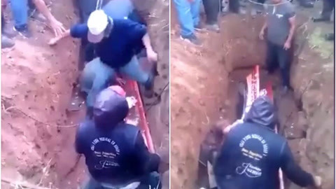网罗天下 抬棺人压垮棺材遗体滚出