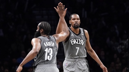 2021-2022赛季NBA集锦 NBA常规赛-杜兰特23分&被驱逐 哈登18+10篮网胜活塞
