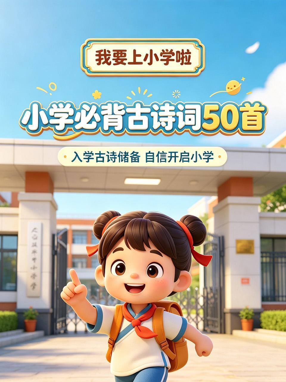 我要上小学啦：小学必背古诗词50首 入学古诗储备 自信开启小学
