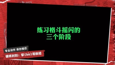 擘哥拆招 擘哥拆招06-练习格斗摇闪的三个阶段