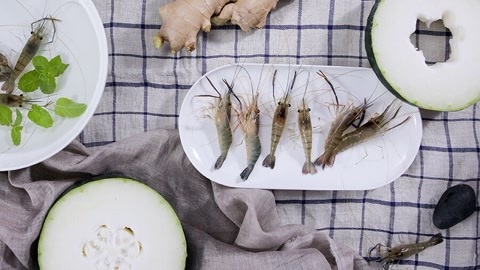 达人厨房 美食台 生姜冬瓜盐水虾