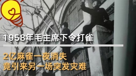 古今研究所 毛主席下令打雀，2亿麻雀一夜消失，竟引来另一场灭顶之灾