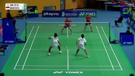 【全场回放】胡绫芳/郑宇倢2-0耶西塔/费比 韩国羽毛球大师赛 女双32强赛