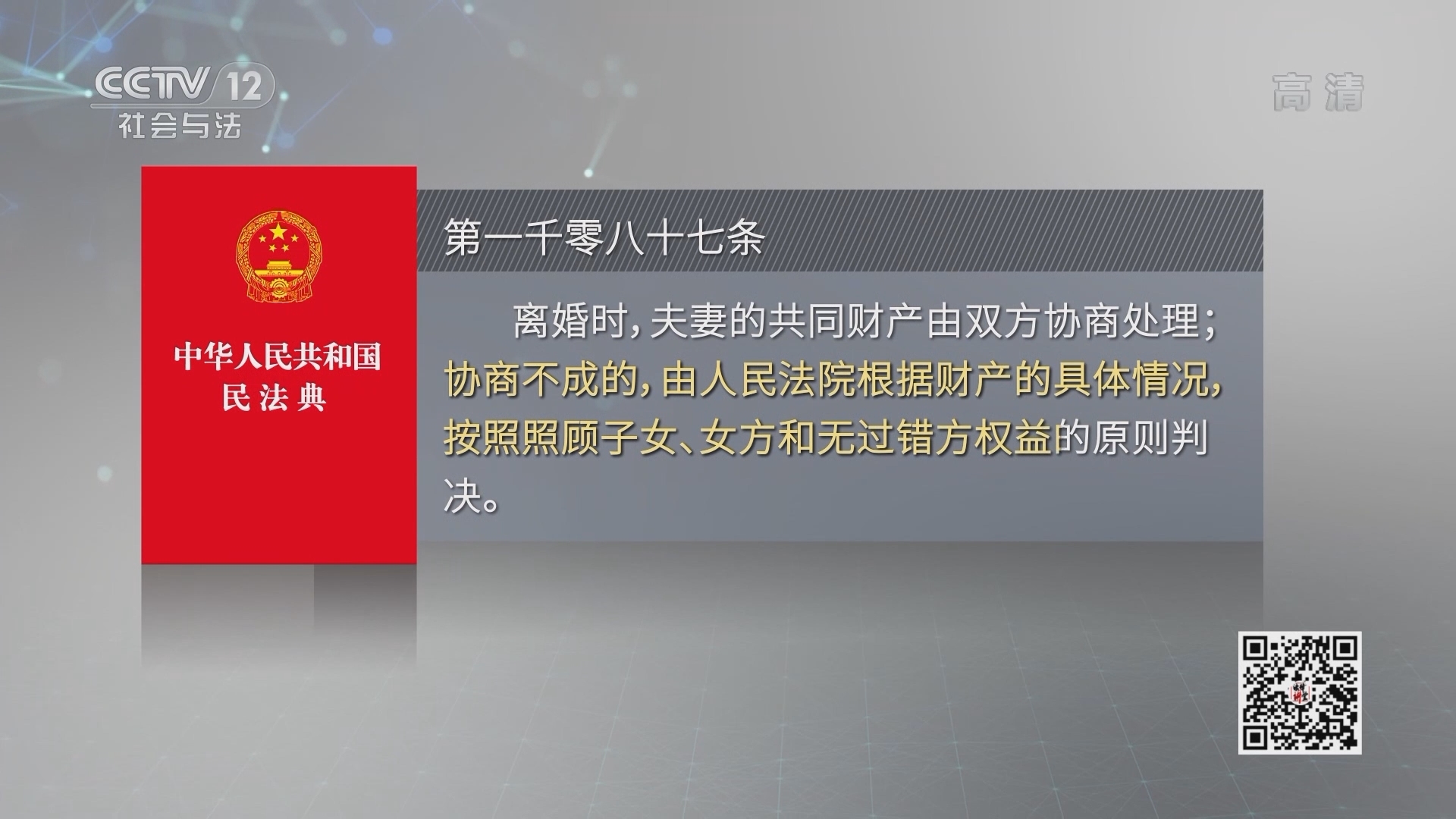 法律讲堂 《法律讲堂(文史版)》 20220210 民法典的家风家教观·离婚财产如何分配