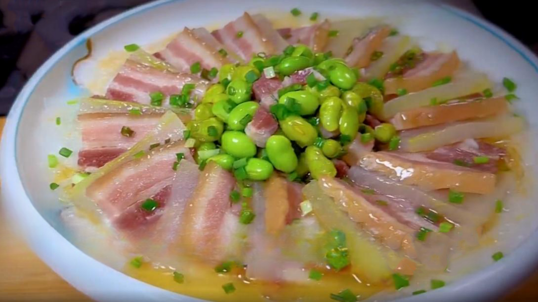 人气美食 秋令农家风味 咸肉蒸冬瓜
