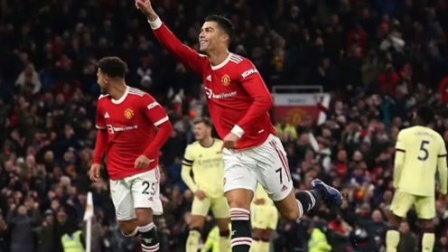 2021-2022英超大放送 曼联3-2逆转阿森纳，C罗梅开二度，总进球数801球