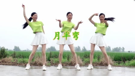 全网火爆热歌《月半弯》网红流行摆跨健身舞