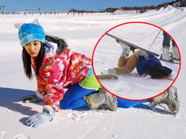 囧人囧事 悲剧!搞笑美女滑雪摔惨了