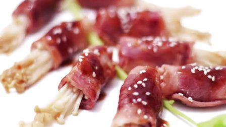 宝宝餐餐见 创意年菜 培根金针菇卷