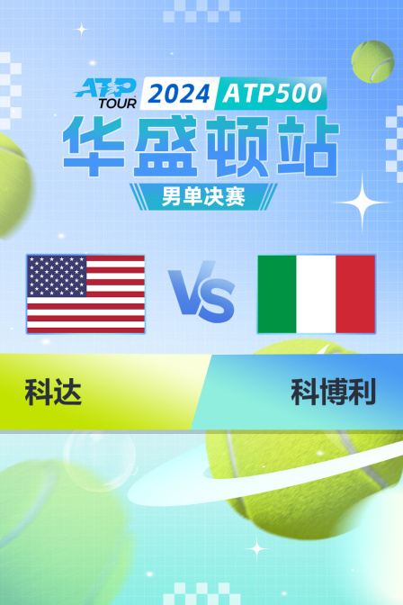 2024ATP500华盛顿站 男单决赛 科达VS科博利 海报