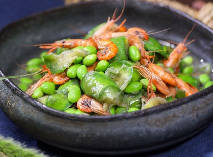 美食台 茄子毛豆烧白虾 上海崇明土菜