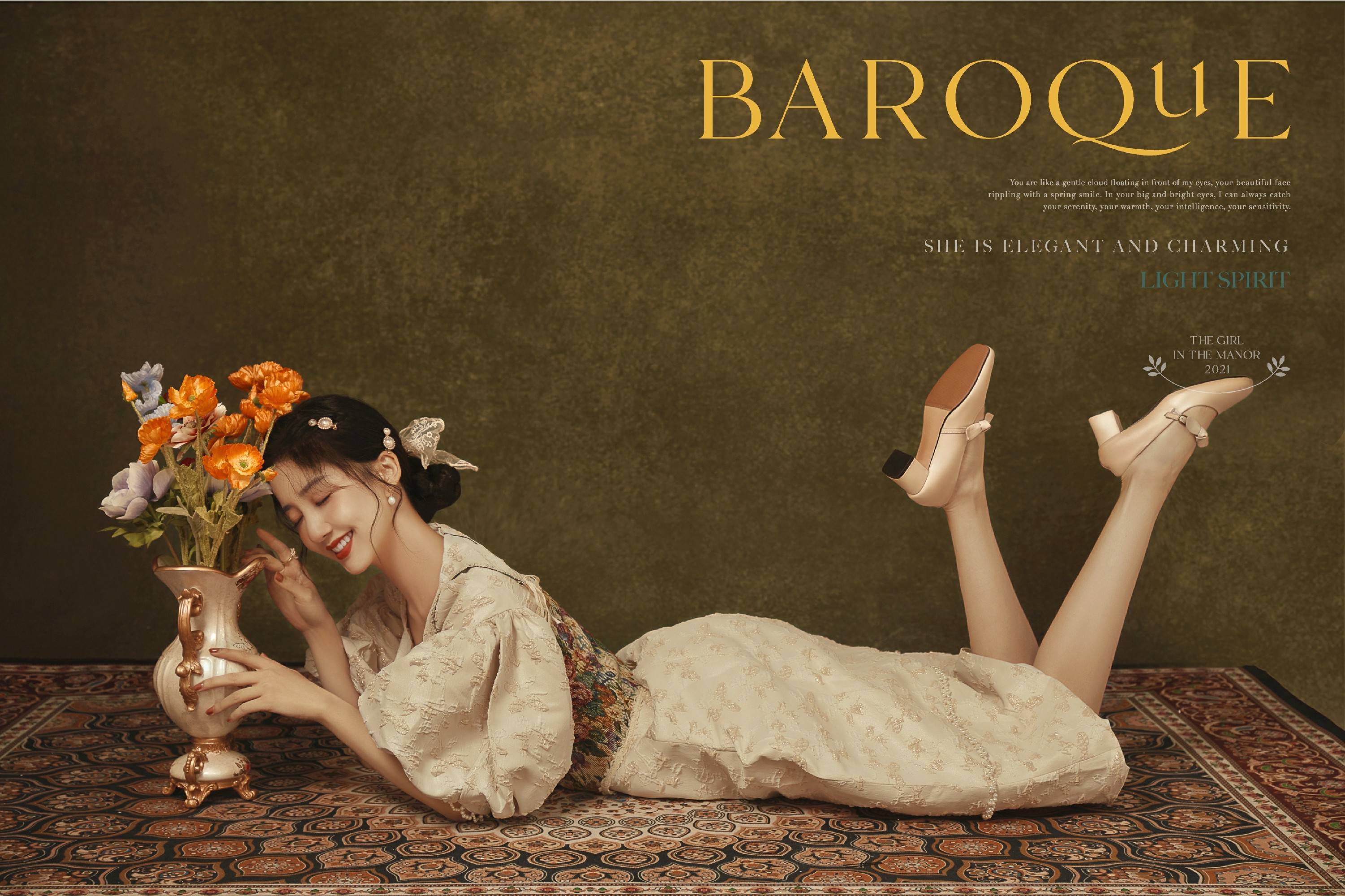 陈欣予元宵节晒法式复古写真是油画中走出的浪漫公主