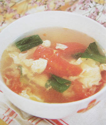 西红柿青菜蛋花汤图片