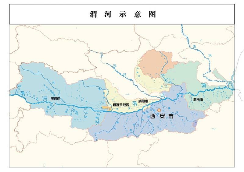 渭水,又名渭河,全长818公里,流域面积1343万平方公里