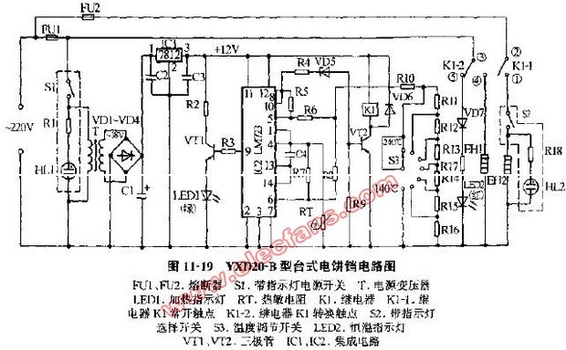 电饼铛380v线路图