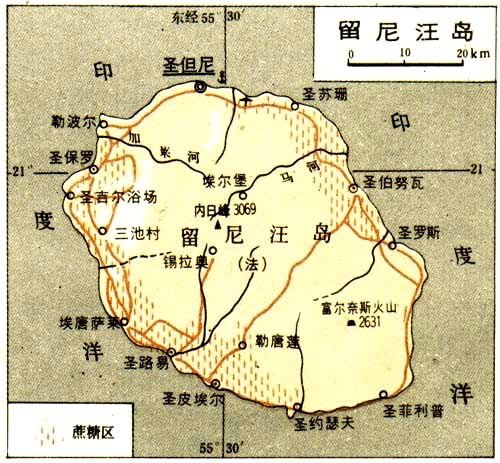 留尼汪岛地形图图片